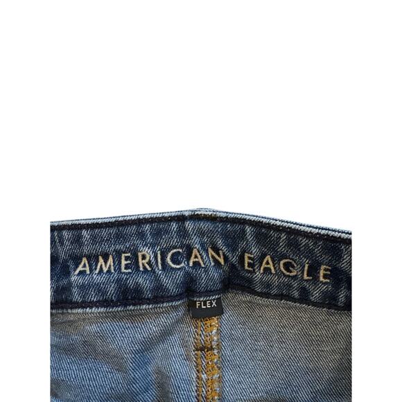 American Eagle Dad Jeans Mens Size 28x32 Blue Slim Tapered Leg Stretch 90s - Picture 6 of 12
